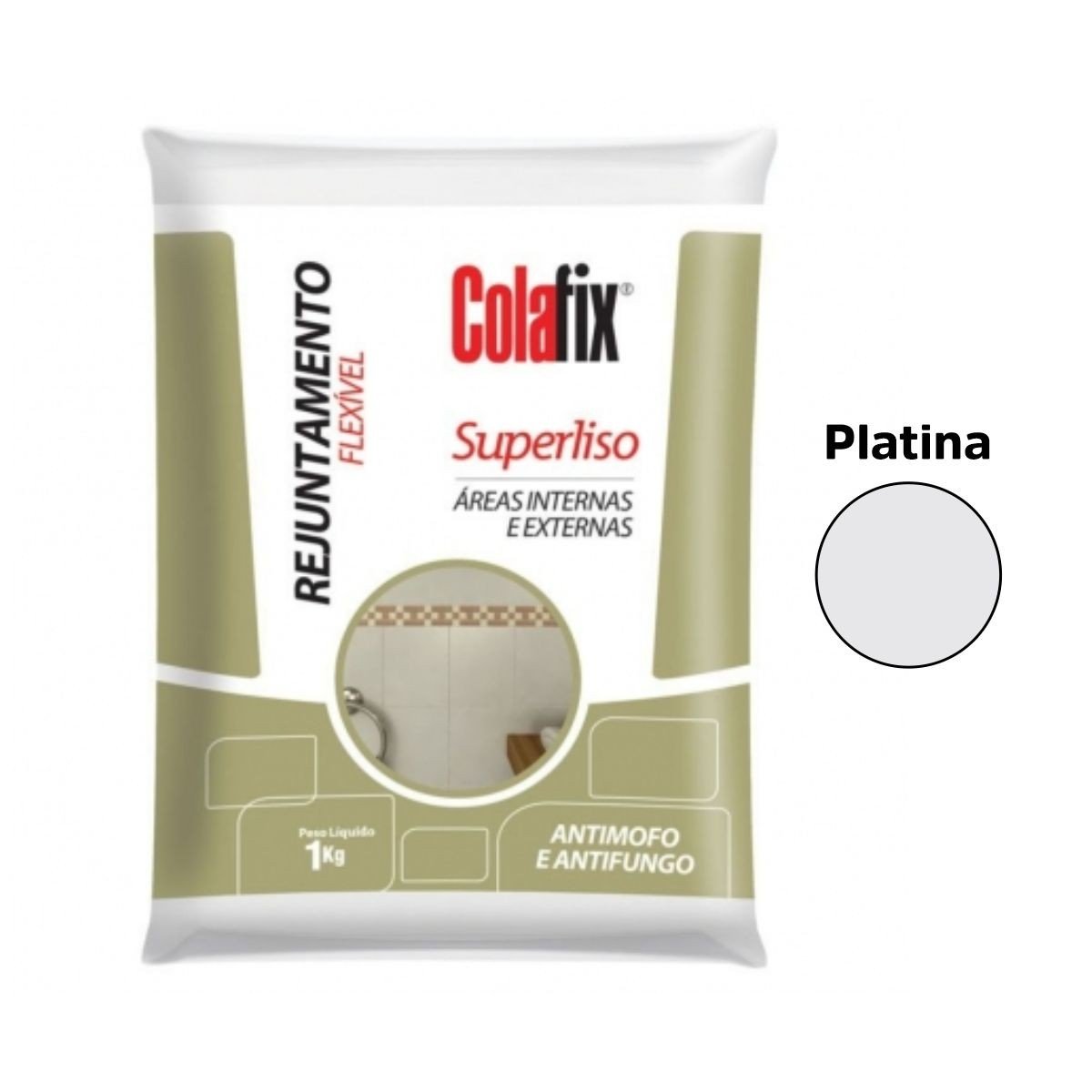 Rejunte Colafix Flexível 1Kg - Platina