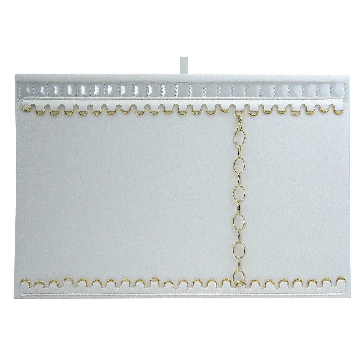 Placa Grande para Correntes e Pulseiras com Envelope para Etiquetas 23,5x36 cm Requinte Vinil Branco