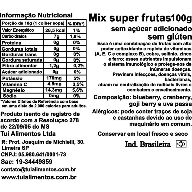 Mix de Super Frutas 100g