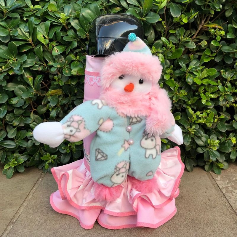 Capa para térmica boneco de neve rosa bebê