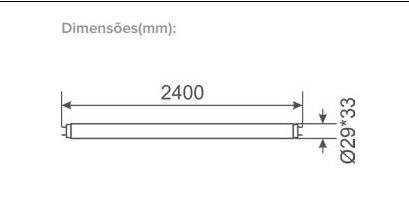 LAMPADA LED TUBO HO 40W 2,40M 4000LM-6500K INTRAL (03618)