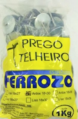 PREGO TELHEIRO 18X30 COM 1KG ARDOX INJETADO FERROZO(6)